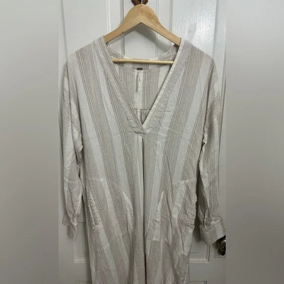 Free People Yumi Long Sleeve V-Neck Dress Midi Dress Size Small - Picture 5 of 11